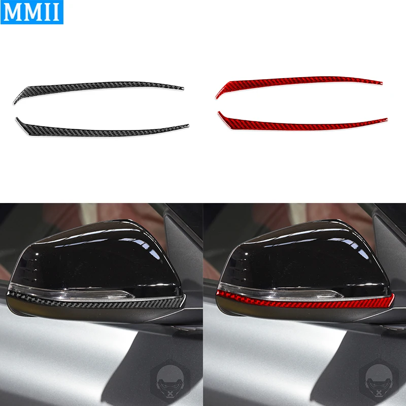 For Toyota Supra A90 2019-2022 Carbon Fiber Rearview Mirror Trim Strip Cover Car Styling Decoration Accessories Sticker