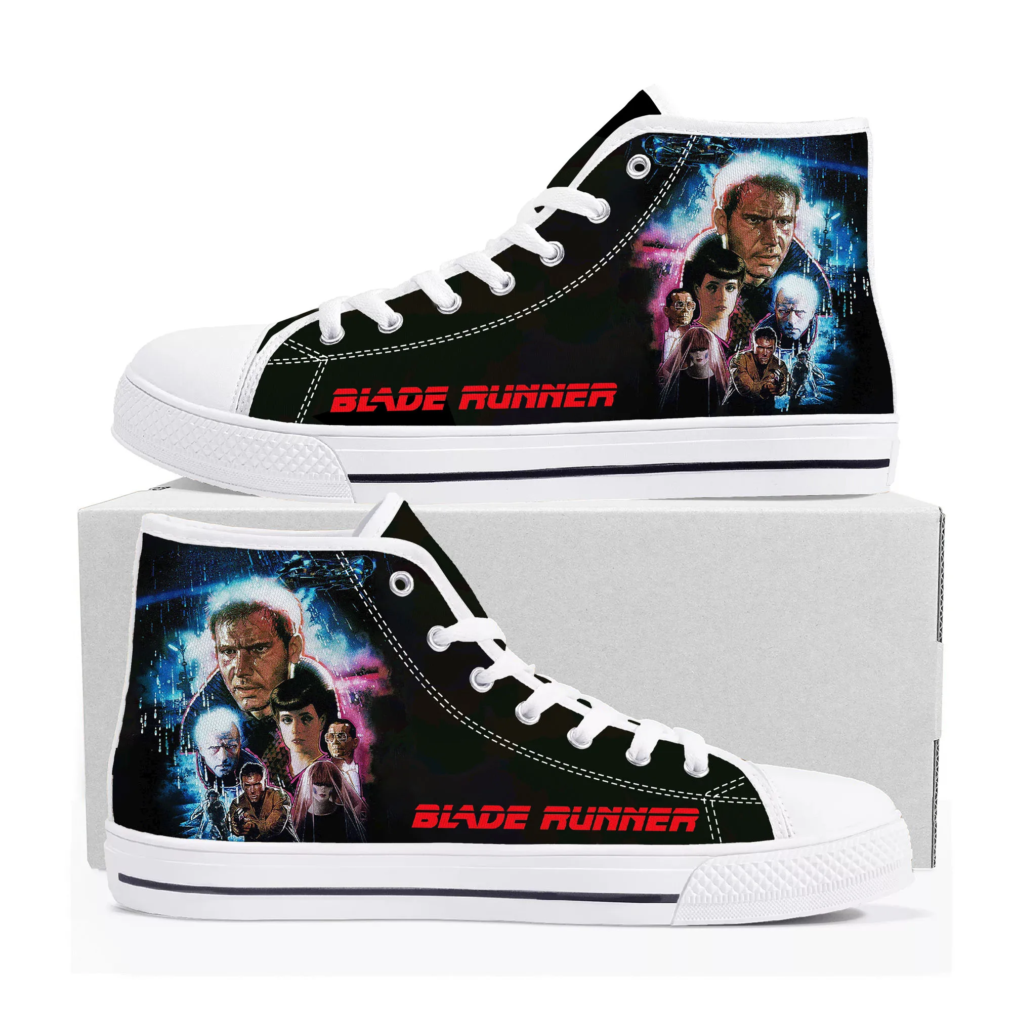 Blade Runner Movie High Top Sneakers Mens Womens Teenager Canvas High Quality Sneaker Casual Custom Made Shoes Customize Shoe