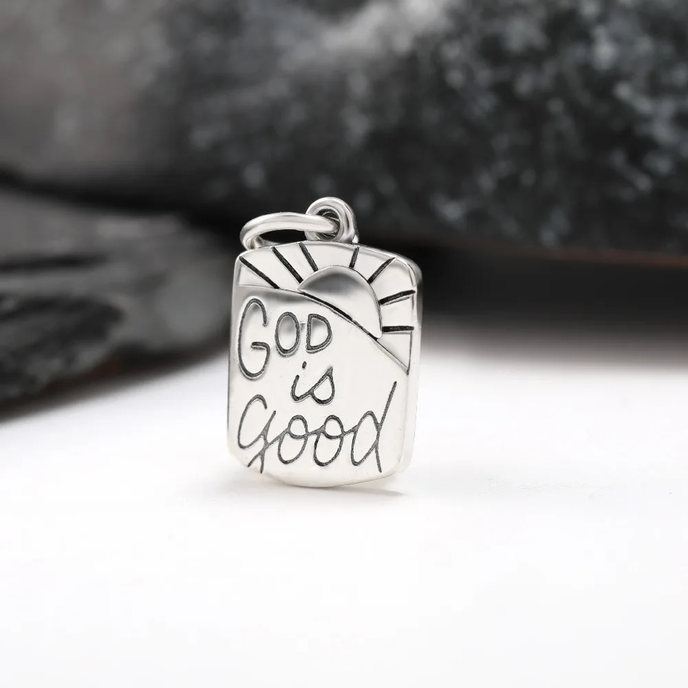 s925  Silver Heart Engraved Message Square Frame Love Charms Pendants Fit Bracelet Necklace Women DIY Handmade Jewelry