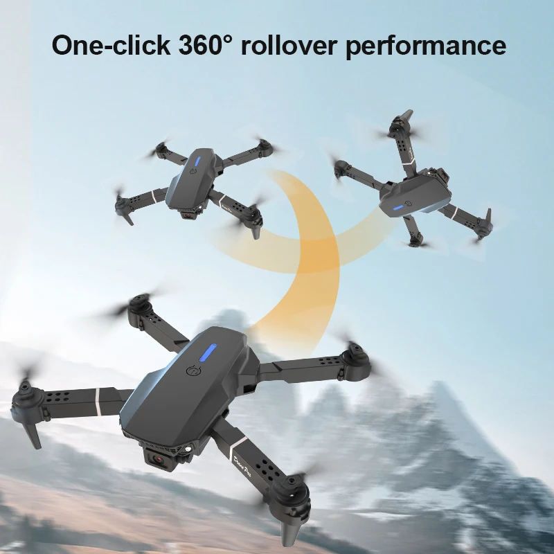 

ZNLYRION E88 Pro WIFI FPV Drone 4K Dual Lens 120° Wide Angle Camera Foldable RC Quadcopter with Gesture Photo/Video for Kids