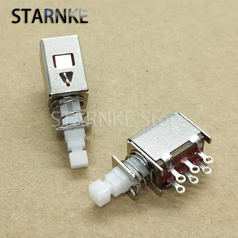 20PCS Key Switch With Spring Straight Key Switch Double Row 6Pins Self Locking Power Switch Through Hole Terminal Pins