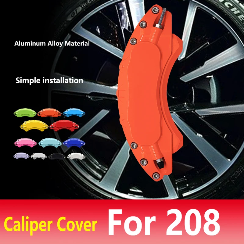 

For Peugeot 208 Car Brake Caliper Cover Aluminum Alloy Metal Kit Fit GT Feline Allure Active Pack Hatchback 2 4 Door 2014 2024