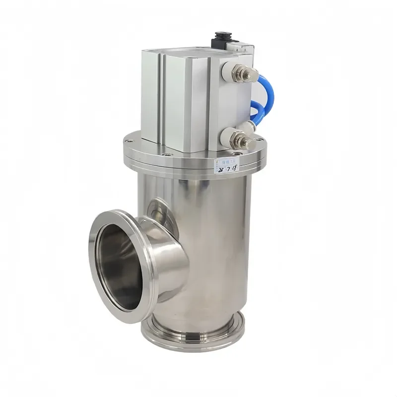 Vacuum Valve ISO63-300 Right Angle L Type Pneumatic Manually Operated Sealed SS304 SS316L Flapper High Temperature Valve