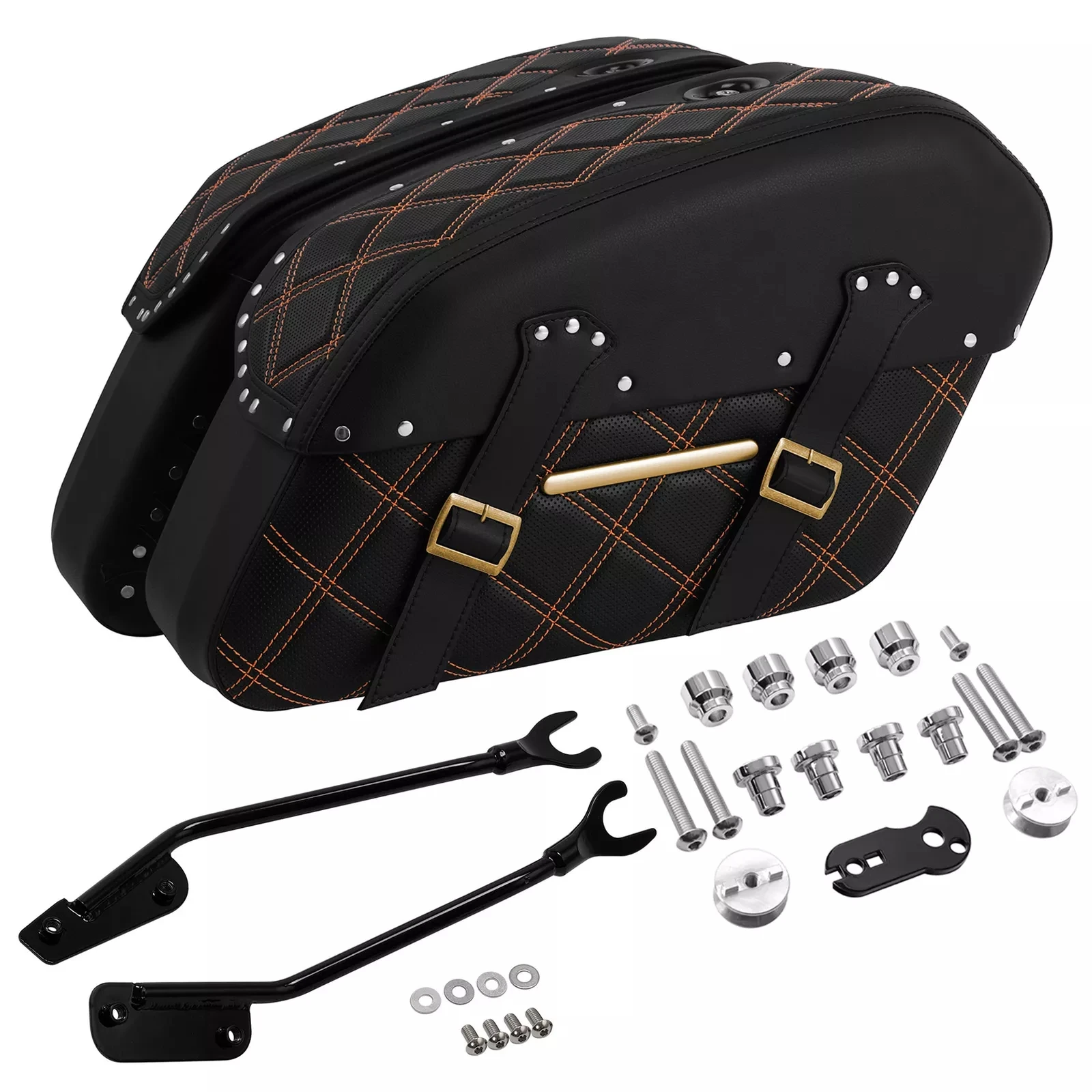 

Detachable Saddlebags & Mount Kit Fit For Harley Fat Boy FLFBS 2018-2024 Motorcycle Side Bags Luggage Carrier