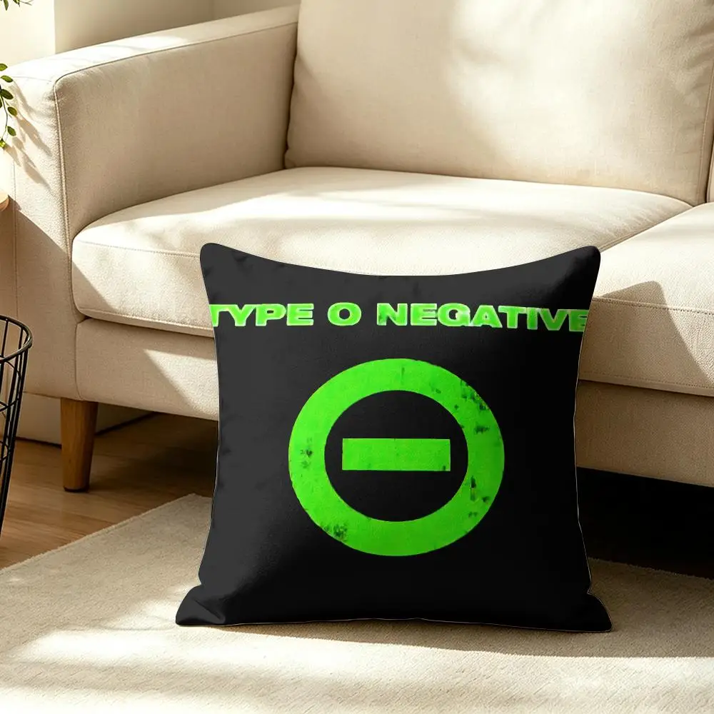 Band Logo T-Type O Negative Cushion Cover Wrinkle-Resistant Short Plush Pillow Case Breathable Machine-Washable