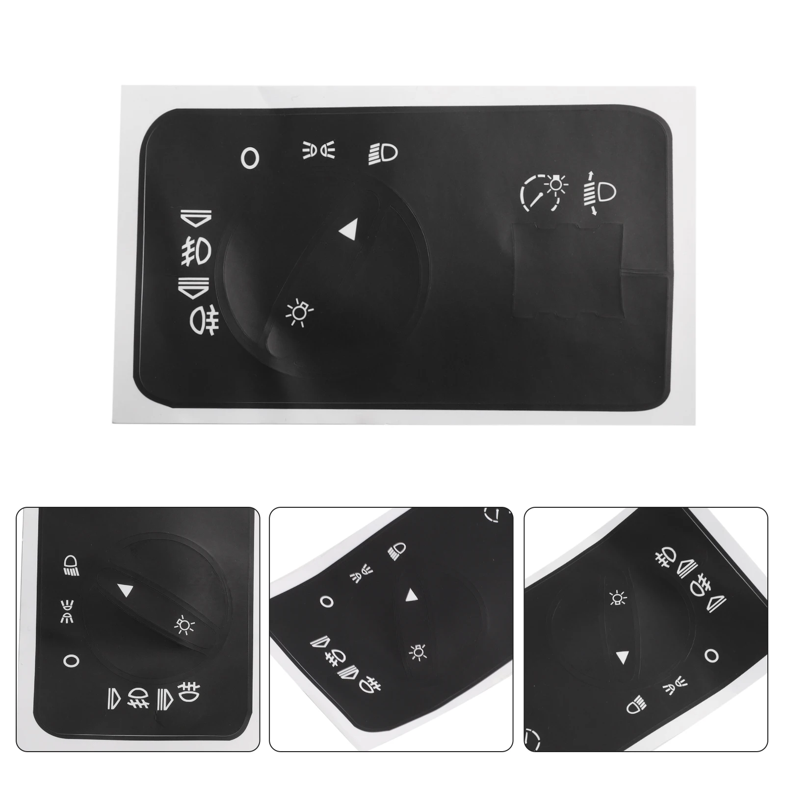 Car Maintenance High Grade Vinyl Light Switch Sticker Control Button Sticker Black Overlay Practical To Use Sunlight Resistant