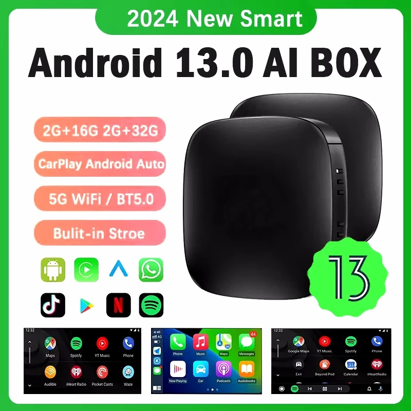 New 3 in 1 Wireless Carplay&Android Auto Adapter Car Intelligent System AI Box WIFI TF Card For Netflix Youtub Car Accessories