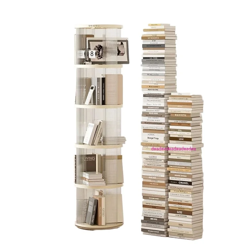 

Rotating Bookshelf 360 Degree Home Bookcase Floor Shelf Student Picture Book Living Room Storage Rack Creative Storage Cabinet