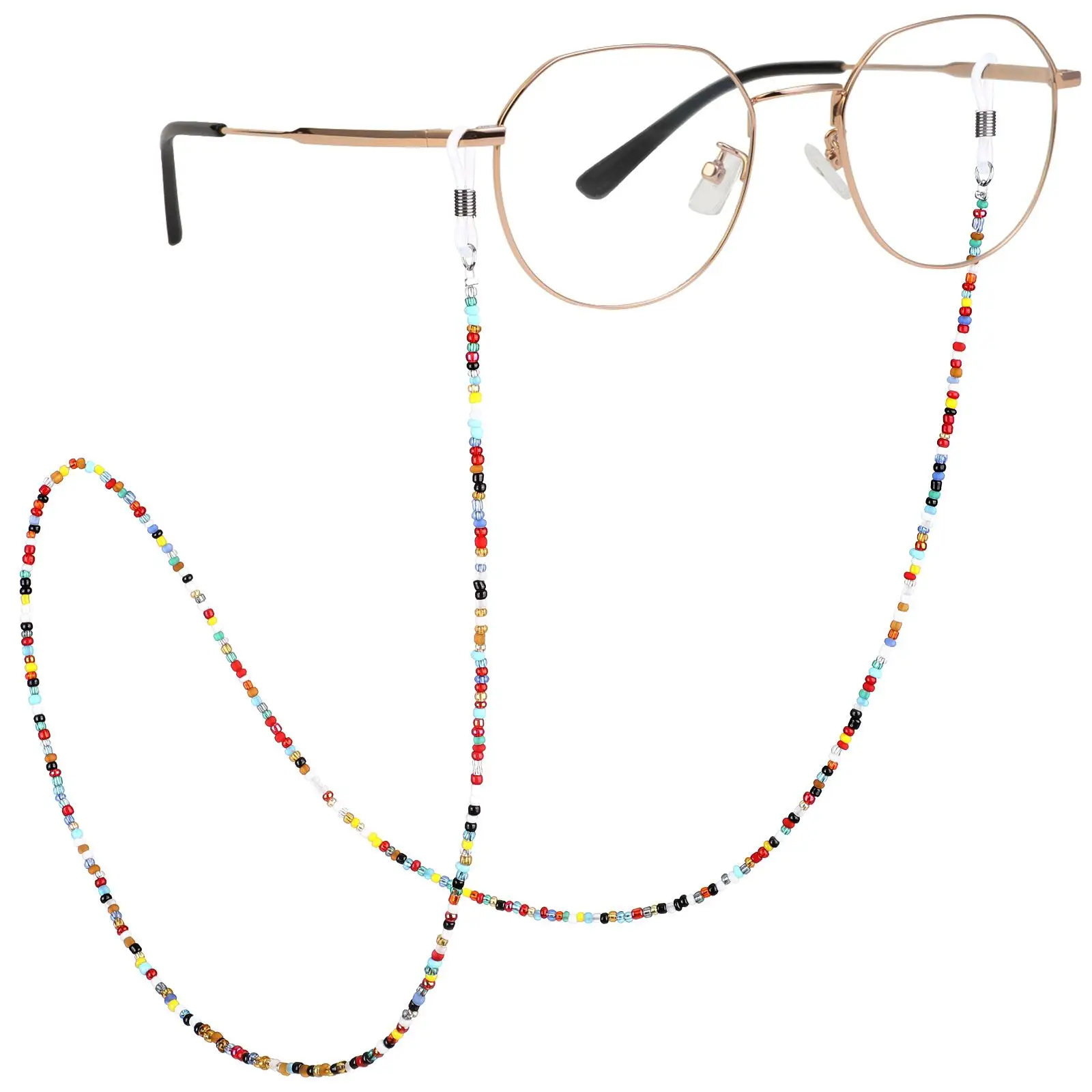 

2Pcs Glasses Chain Beaded Eyeglass Chains Lightweight Durable NonSlip Sports Women Sunglasses Necklace EyeGlasses Accessory