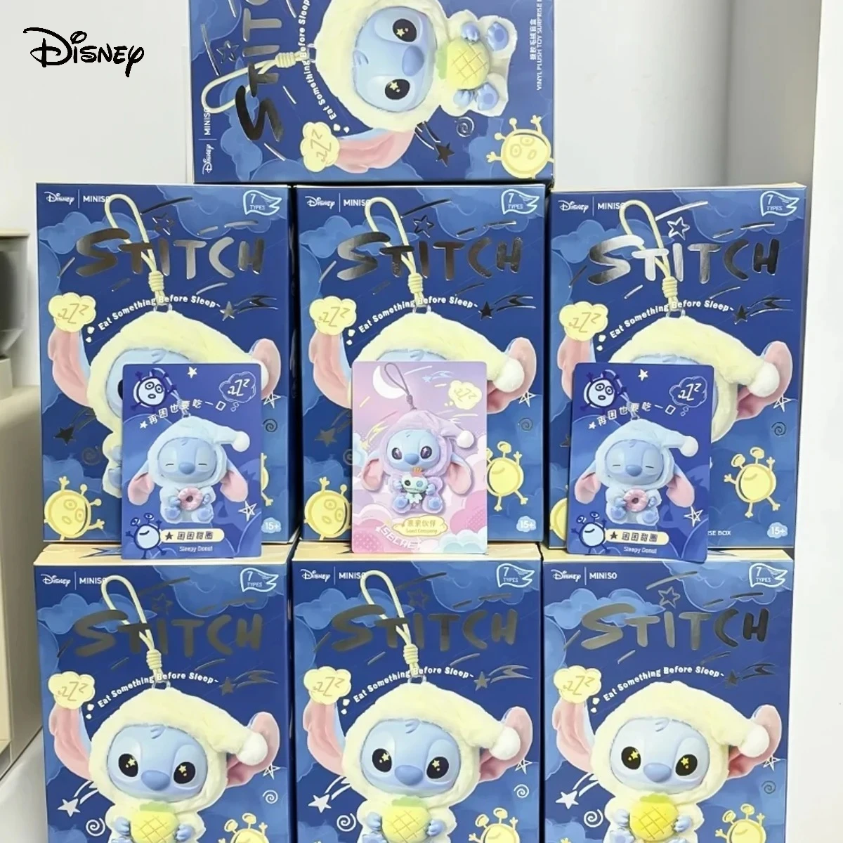 

New Stitch Eat Something Before Sleep Series Blind Box Plush Dolls Pendant Cute Doll Ornament Mystery Box Surprise Toys Gifts
