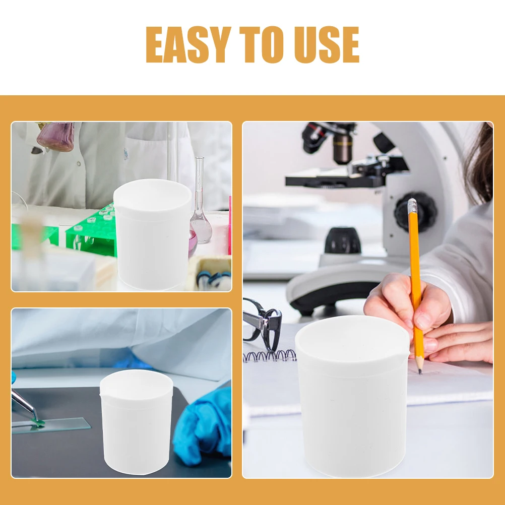 

Measuring Cup Corrosion-resistant Beaker Chemistry Mug Multi-purpose with Lid Liquid Gift White Laboratory Cups