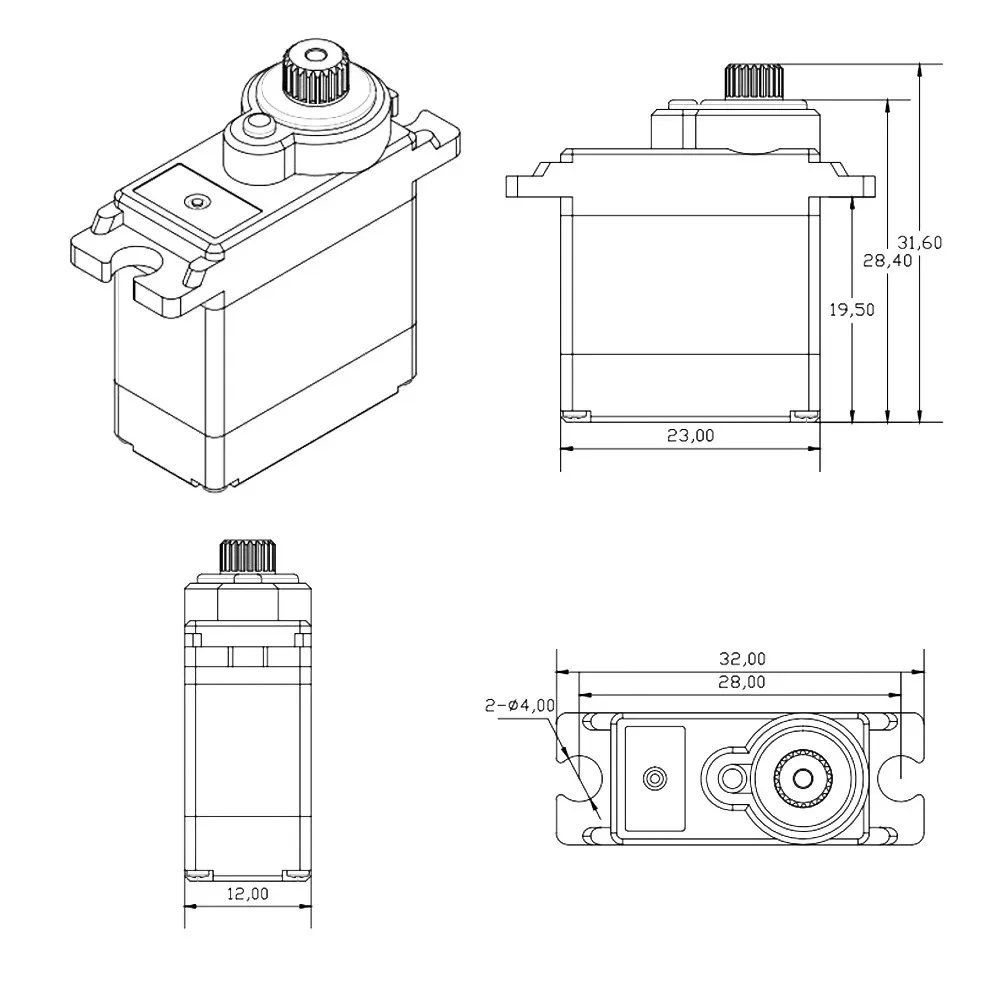 RC Corona DS-929MG DS929MG 4.8-6.0V 12.5g Metal Gear Digital Servo For TREX 450 3D Electric Helicopter Accessories view 5