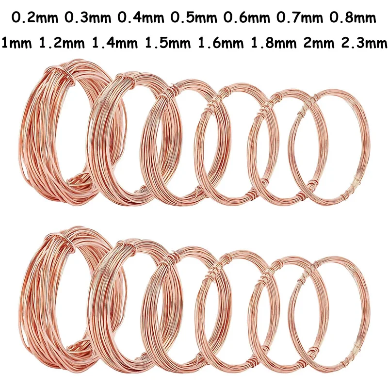 

5/10Meter 99.9% Pure Copper Wire Bare Wire Conductive Copper Wire Diameter 0.2-2.3mm Strong Extensibility Corrosion Resistance
