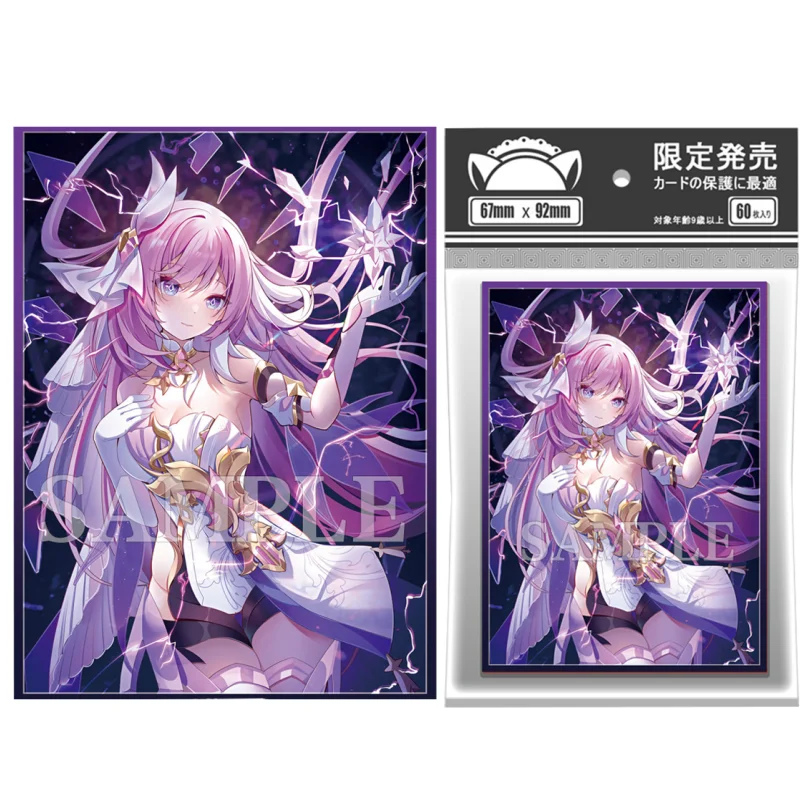 60Pcs/Set Cards Sleeve Honkai Impact 3 Elysia Anime Game Characters DIY Laser Version ACG Colorful Cards Protective Cover Toys