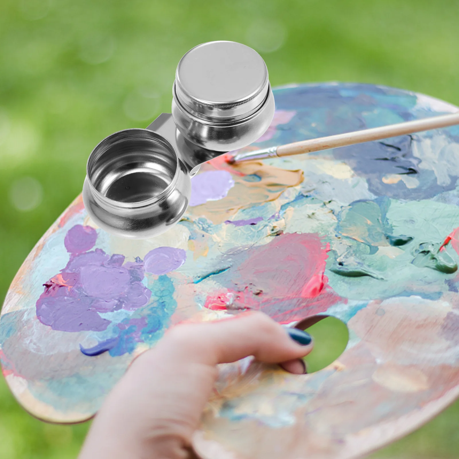 

3Pcs OilPaintingCups StainlessSteel PortableBrushCleaning PaintWater DrawingSupplies PenWash Jar Tools