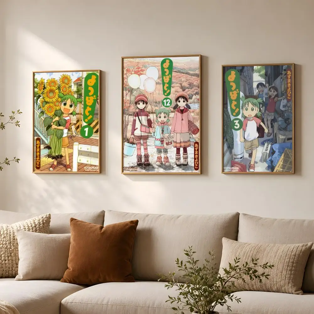 Manga Y-Yotsuba to-o Poster Vintage Self Adhesive PP Wall Art for Living Room Bar Bedroom Home Decor Gift