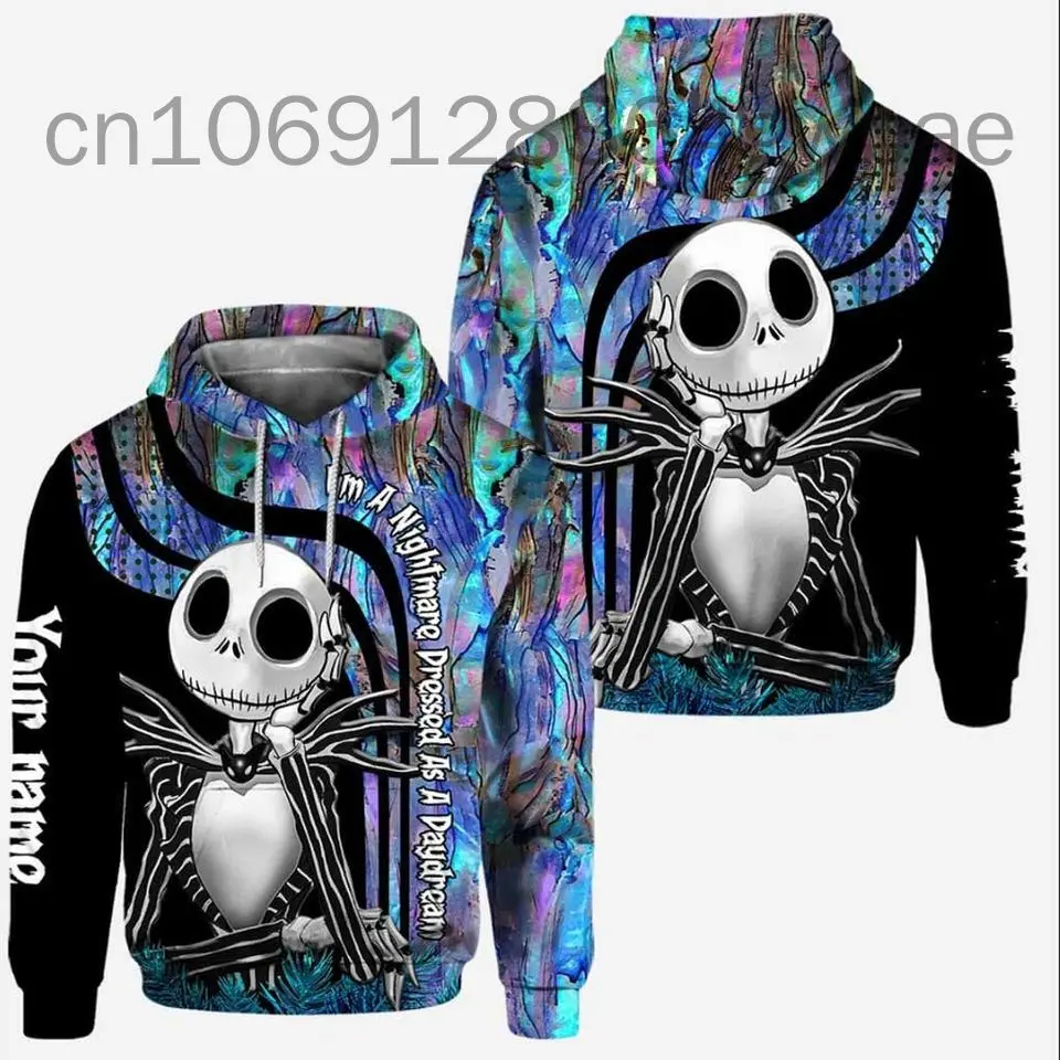 Jack Skellington 3D Hoodie Men\'s Women\'s Casual Sports Pullover Hoodie Disney 3D Hoodie Fashion Oversized Sweatshirt