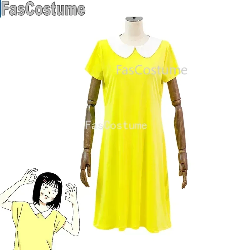 Anime Skip and Loafer Iwakura Mitsumi Cosplay Costume Wig Daily Yellow Doll Collar Dress Woman Sexy Kawaii Leisure Party Suit