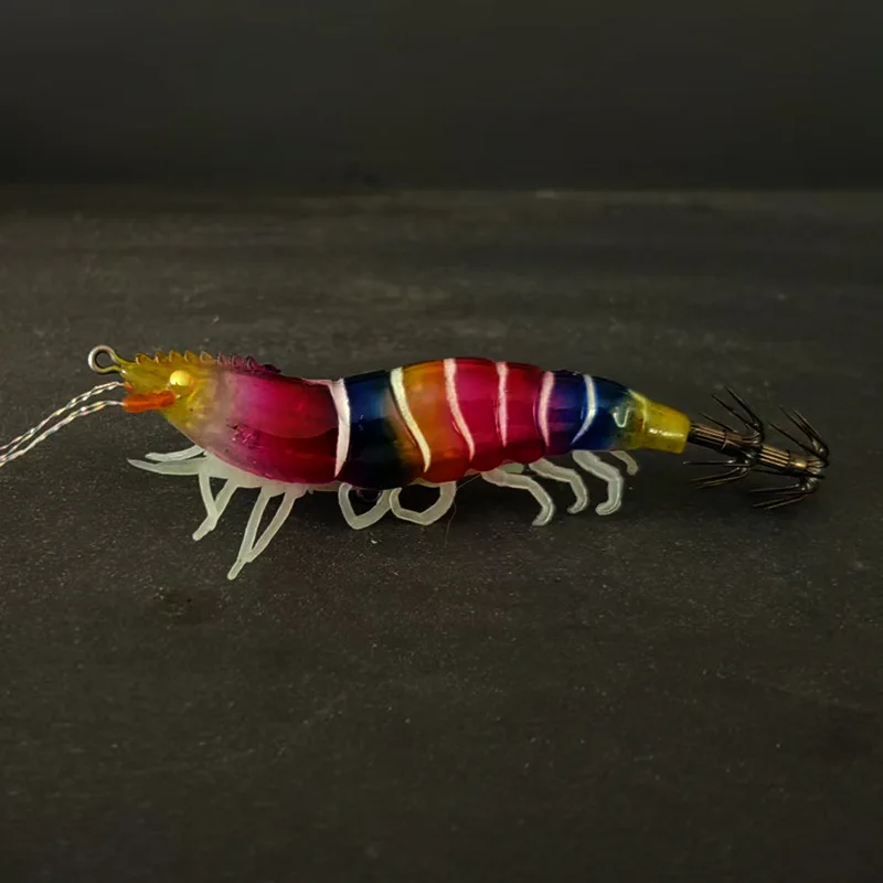 Ackibbik 1 قطعة محاكاة الروبيان الصيد إغراء توهج الروبيان الجمبري إغراء المياه المالحة الحبار الصيد اكسسوارات الروبيان إغراء