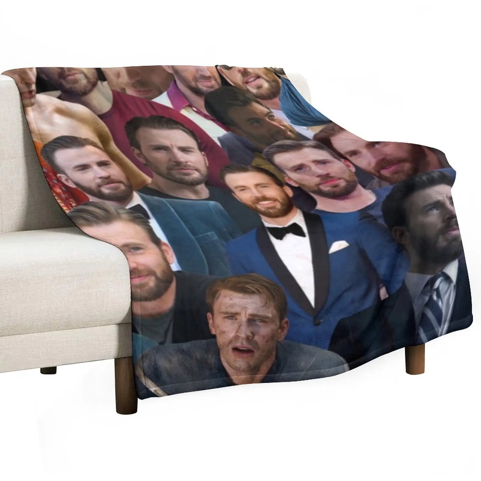 

Chris Evans Photo Collage Throw Blanket Sleeping Bag halloween Furry christmas gifts Blankets