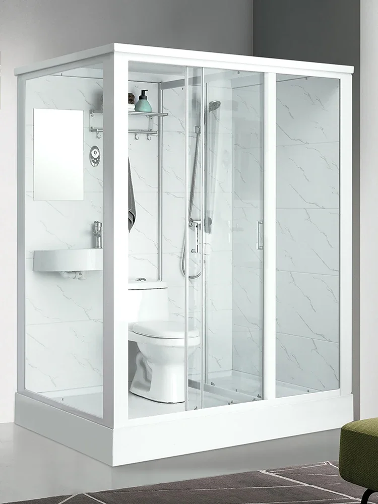 Shower integrated bathroom, shower room, household integrated toilet, dry and wet separation partition