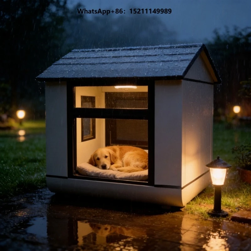 Foldable Pet House Easy Assembly Outdoor Cat House Breathable Anti Rain Animal Cage for Backyard Courtyard
