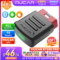 MUCAR BT200 BT200 PRO OBD2 Bluetooth Scanner Automotive Car Diagnostic Tools Auto Obd 2 Tester 15 Reset Free Update Diagnosis