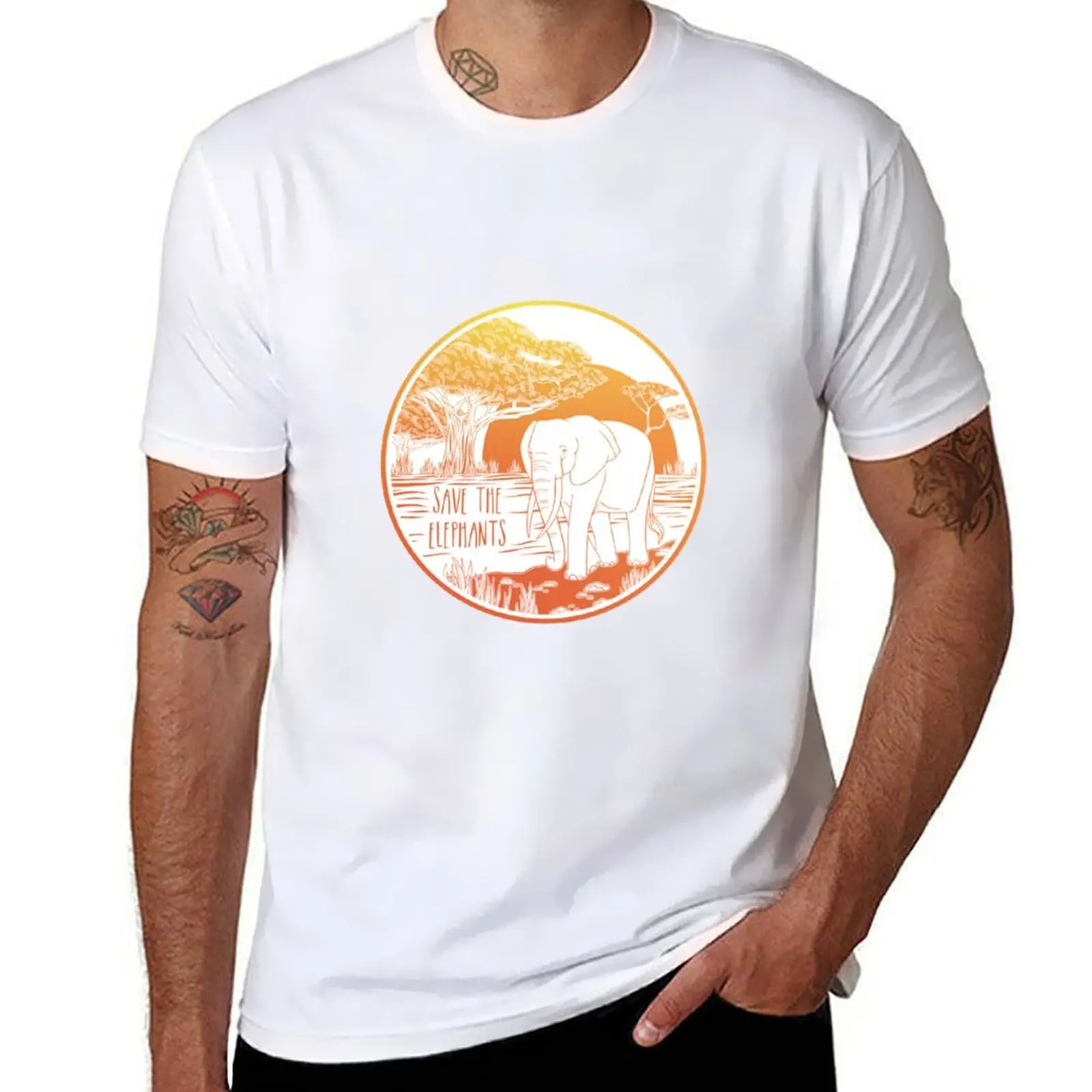 

Save the Elephants! T-Shirt man t shirts cotton man t shirt cotton man t shirts high quality luxury brand T-Shirt