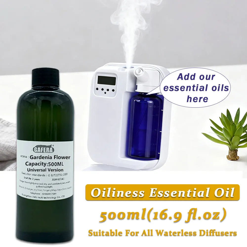 GAFERA 500ml(16.9 fl.oz) Gardenia Flower Essential Oils - For All Waterless Diffuser, Hotel Diffuser Replenish Aromatherapy Oil