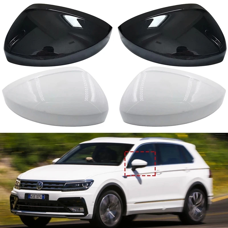 Left Right Side Wing Mirror Caps Cover For VW Tiguan Allspace L MK2 2017 2018 2019 2020 Car Side Mirror Cover Wing Cap Housing