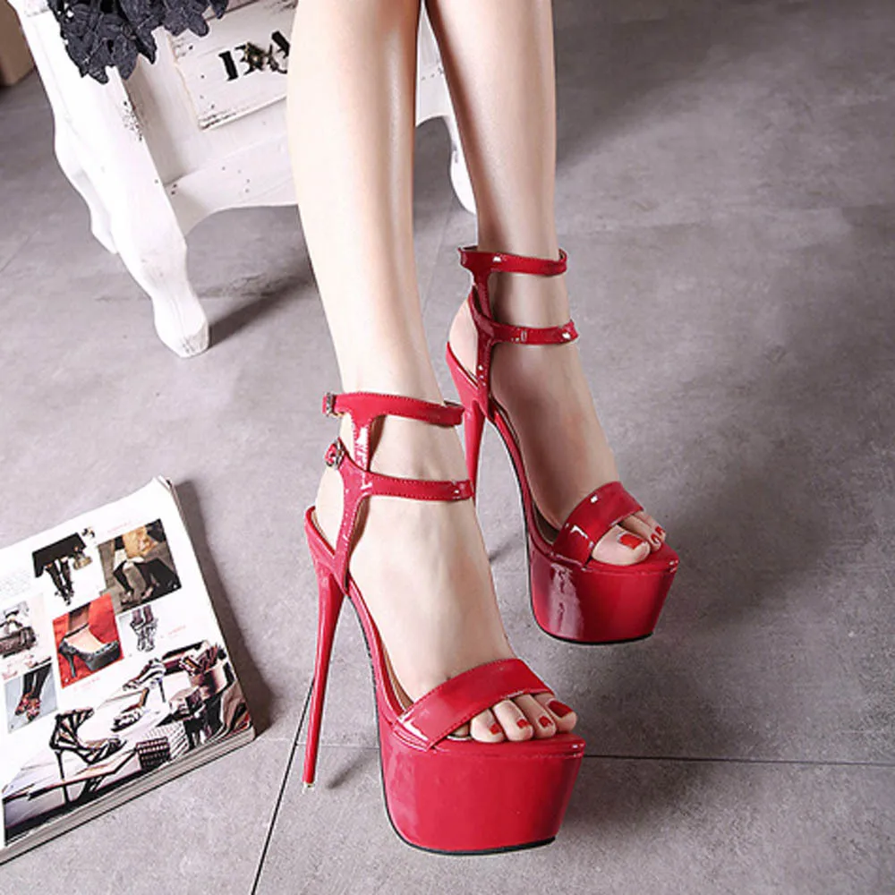 New Summer Sexy Women High Heels Sandals 16cm Fashion Stripper Shoes Party Pumps Shoes Women Platform Sandals