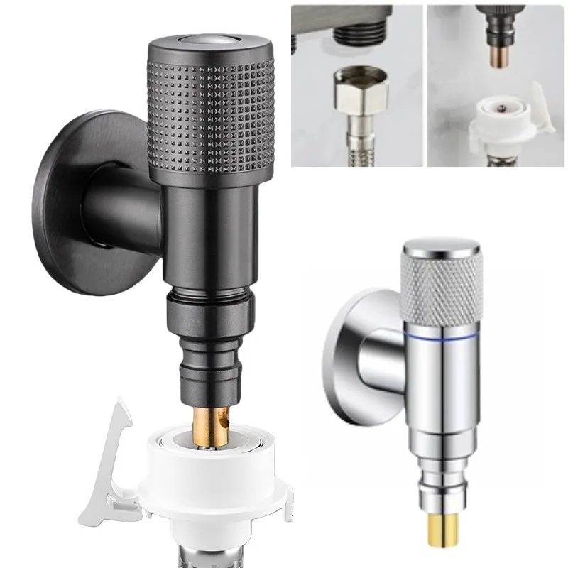 

G1/2 Faucet Inlet Valve 4 Points Brass Triangle Valve Heater Water Stop Valve Bathroom Toilet Washing Machine Universal Switch