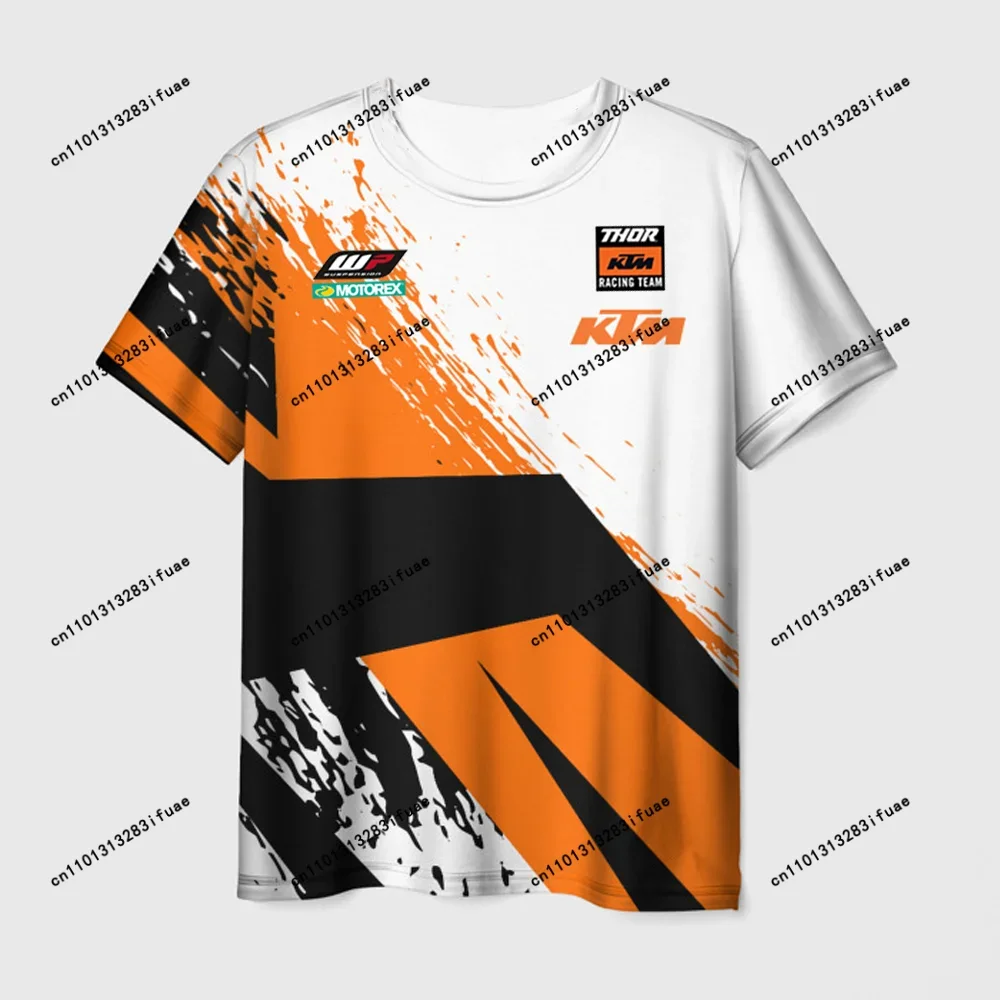 تي شيرت KTM Off Road للدراجات النارية للرجال صيفي رائع بأكمام قصيرة لركوب الدراجات خفيف الوزن وجيد التهوية بتصميم فريق السباق