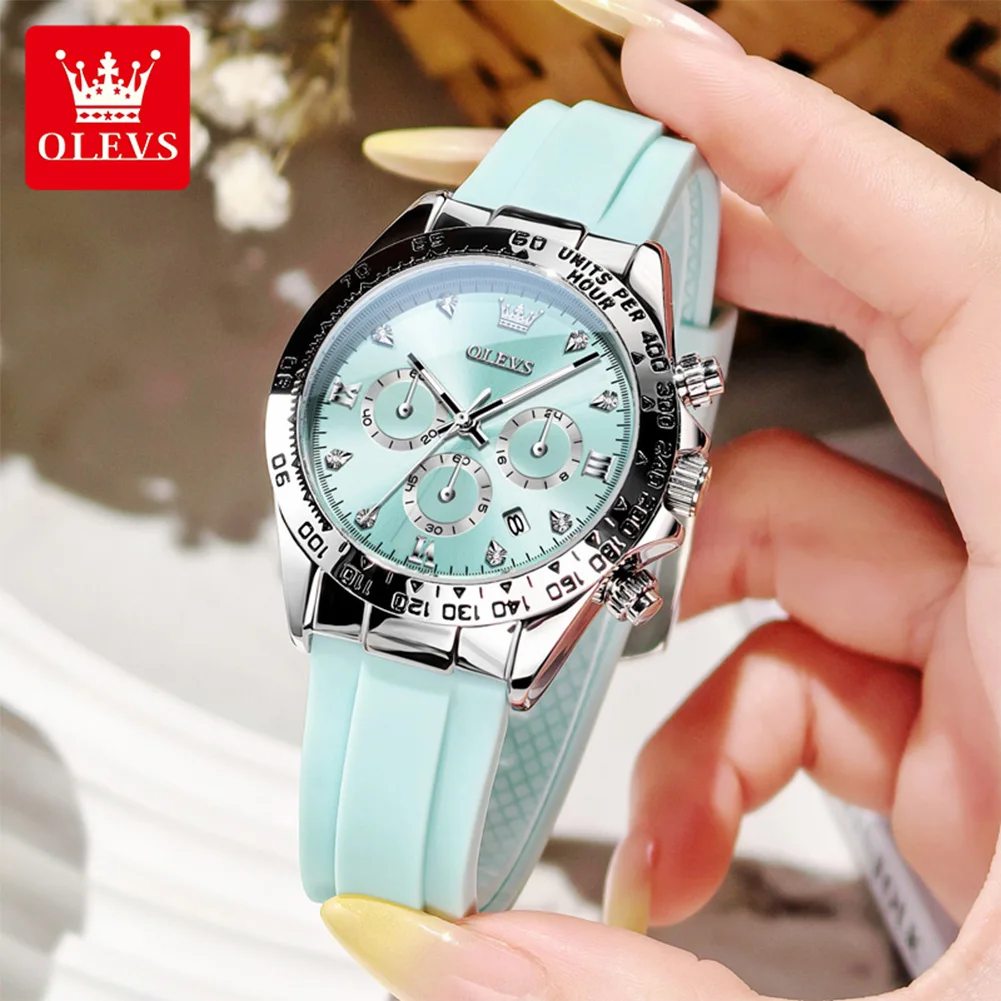 

OLEVS 5618, женские часы, роскошные кварцевые часы, весы, водонепроницаемые, светящиеся, с автоматической датой, женские силиконовые часы с луной, подарки, оригинал