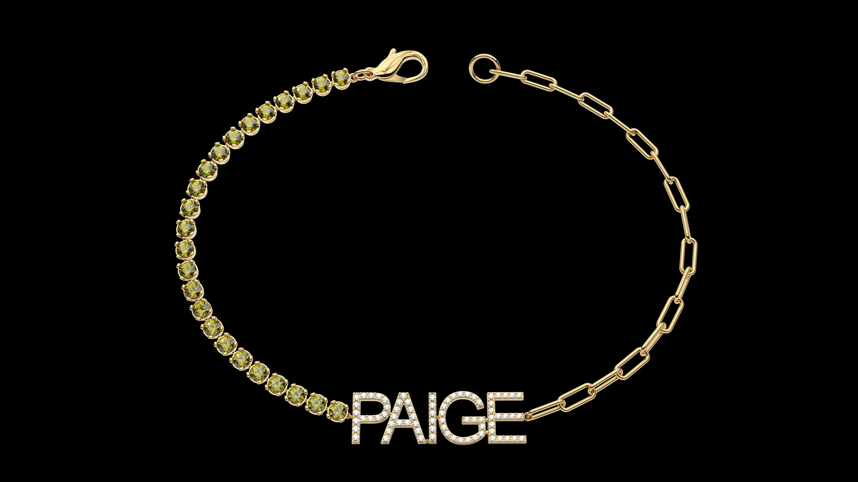 

Customized Name Bracelet High Quality Zircon Letter Tennis Chain 18K Gold-Plated Stainless Steel Nameplate Girl Gift Daily Wear