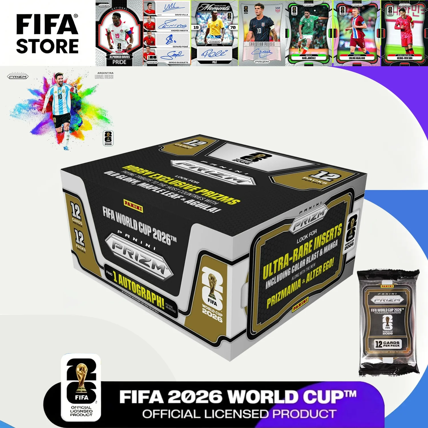 2026 Panini Prizm FIFA World Cup 2026™ Trading Card Box (Hobby)   1Pack/12 Sheets