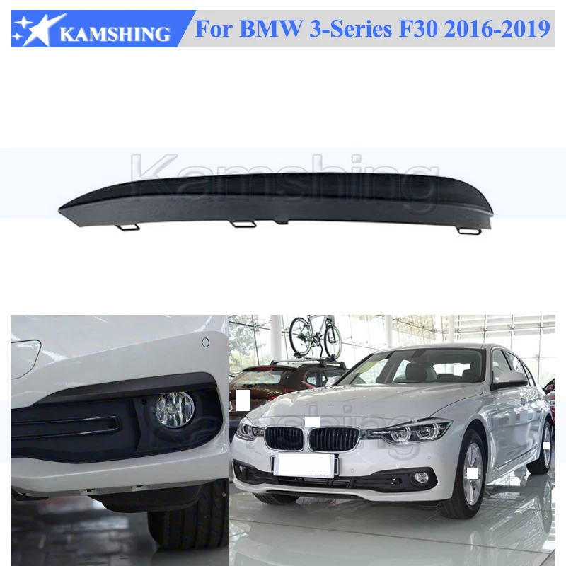 

Kamshing Black Front Bumper Moulding Strip Trim For BMW 3-Series F30 2016-2019 Front Bumper Fog Light Trim Strip