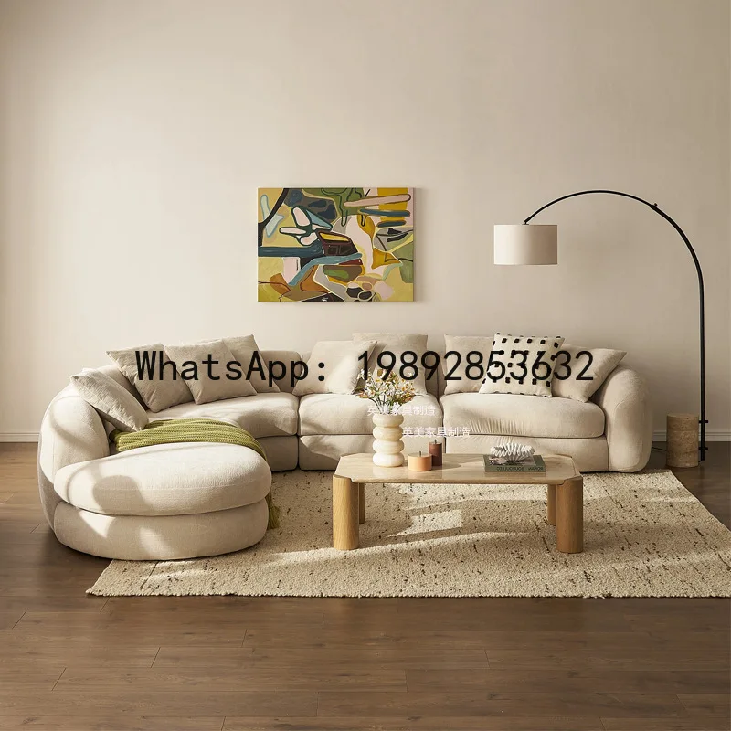 CZ Fabric Living Room Curved Sofa Italian Creative Hotel Mall Reception Room Modular Corner Chaise Longue