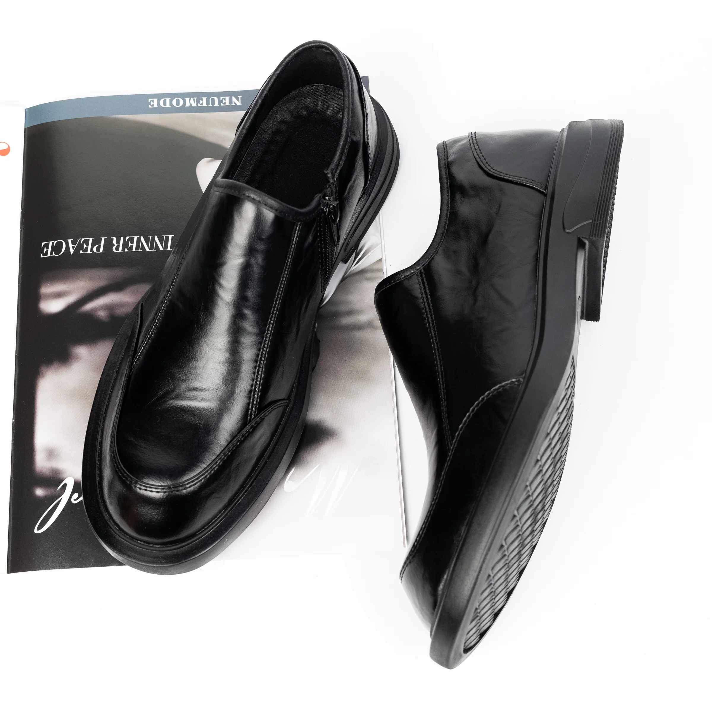 

Мужские зимние дышащие повседневные туфли из мягкой кожи, деловые, формальные, для отдыха, в британском стиле, с удобной резиновой подошвой