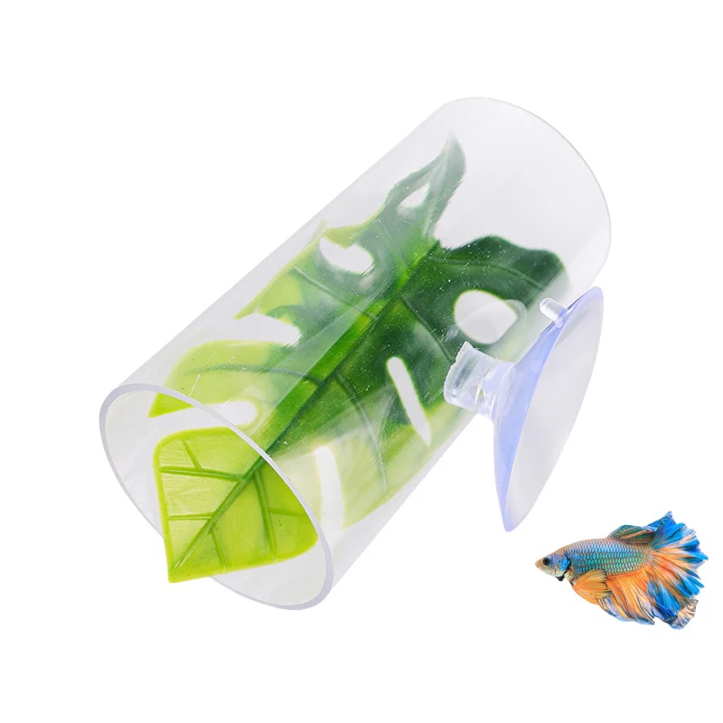 1Pc Aquarium Betta Fish Acrylic Tube Small Tunnel/Hollow Design Multifunctional Betta Tunnel Swim Tube Fish Tank Decorations