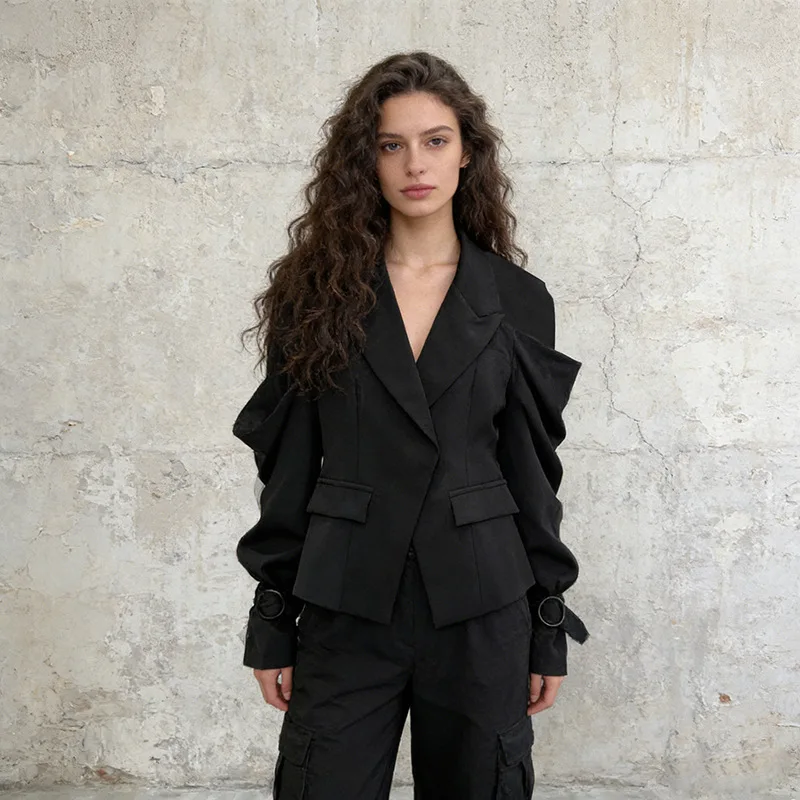 ZAMOR HIGH STREET Women's French Style Waist-Cinching Blazer 2026 Spring New Design Solid Color Casual Suit Jacket