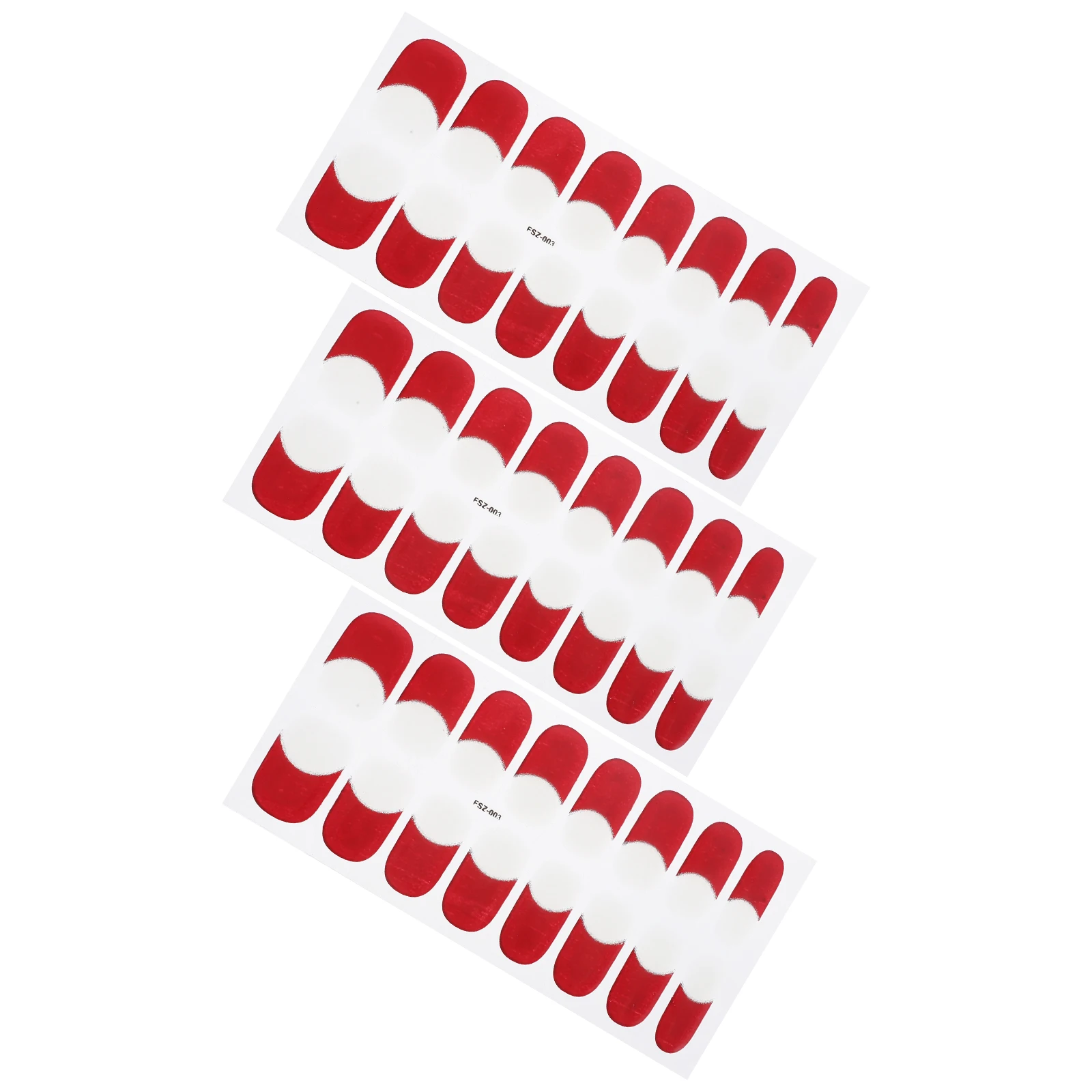 

3 Gel Nail Stickers Red PET Resin Material Long Lasting Beautiful Nail Strips Gel Polish Stickers Self Adhesive Eco Friendly
