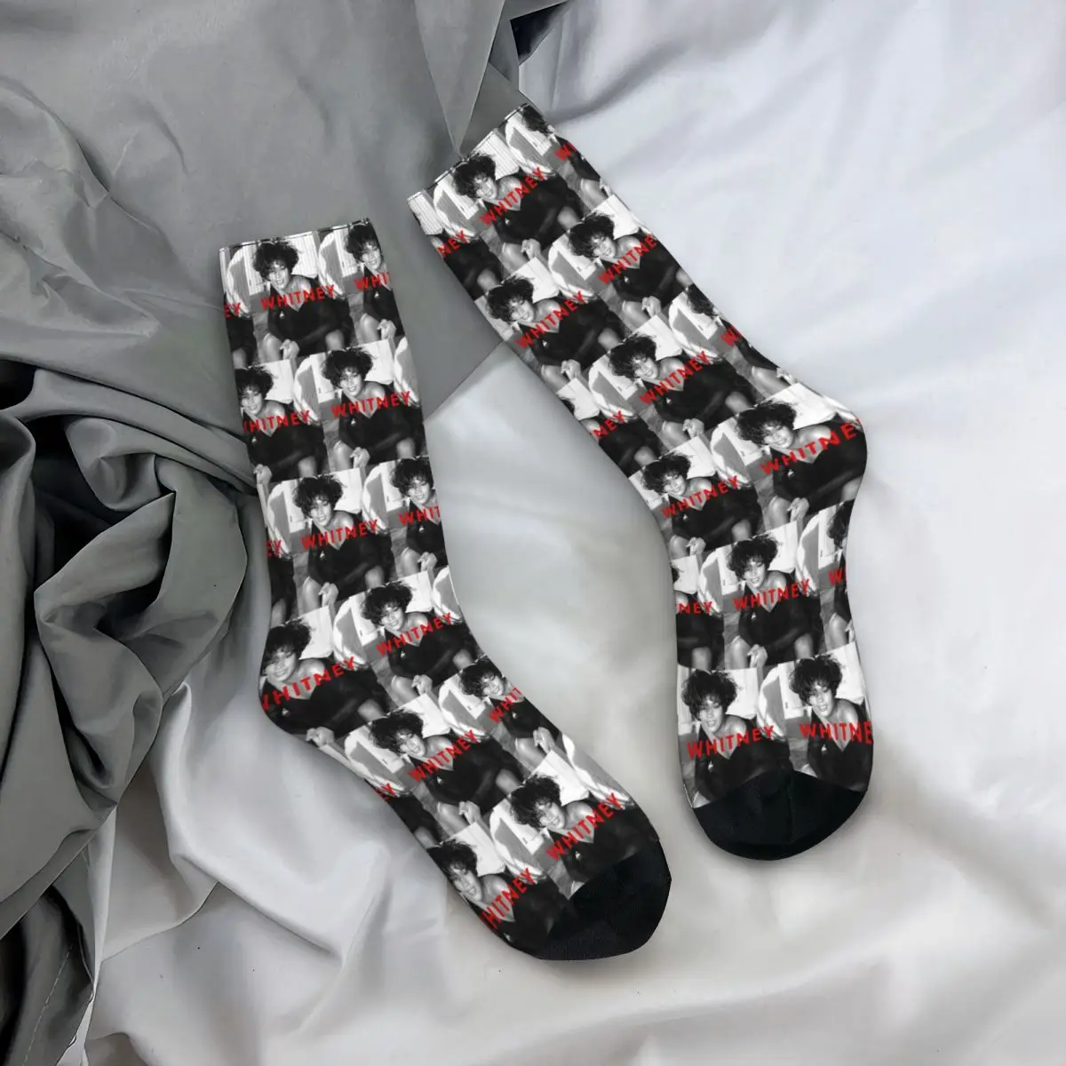 All Seasons Crew Stockings Vintage Whitney Houston Inspired Socks Harajuku Long Socks for Men Women Valentine's Day Gifts