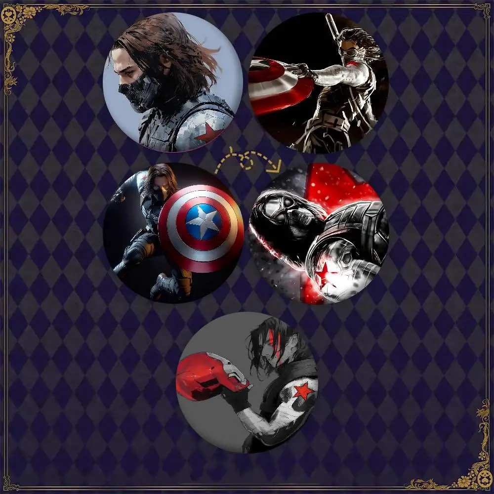 Insignias de soldado de invierno de The Bucky Barnes, alfileres de botón suaves de hojalata creativos, broche con icono de Animal, insignia para mochila de solapa