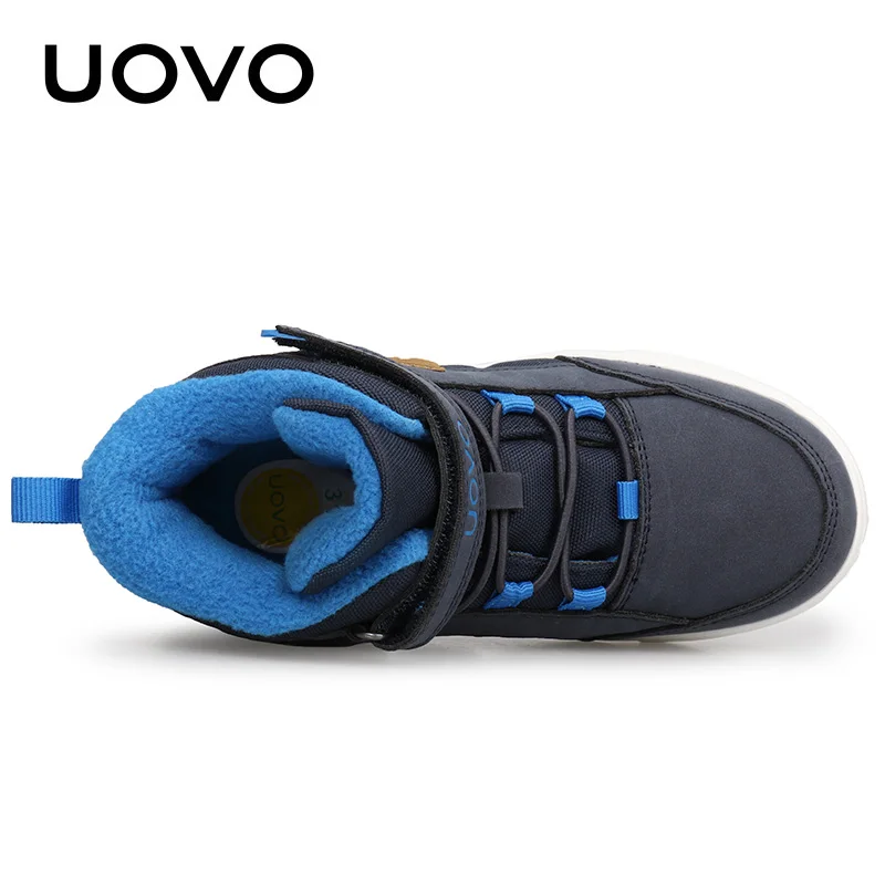 UOVO 2024 New Arrival Classical Winter Kids Walking Shoes Warm Plush Lining Fashion Children Footwear Flat Boys Sneakers