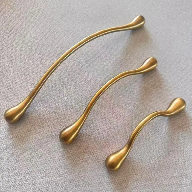 Solid Retro Cabinet Handles Gold/Silver French Style Wardrobe Handles Zinc Alloy Drawer Knobs