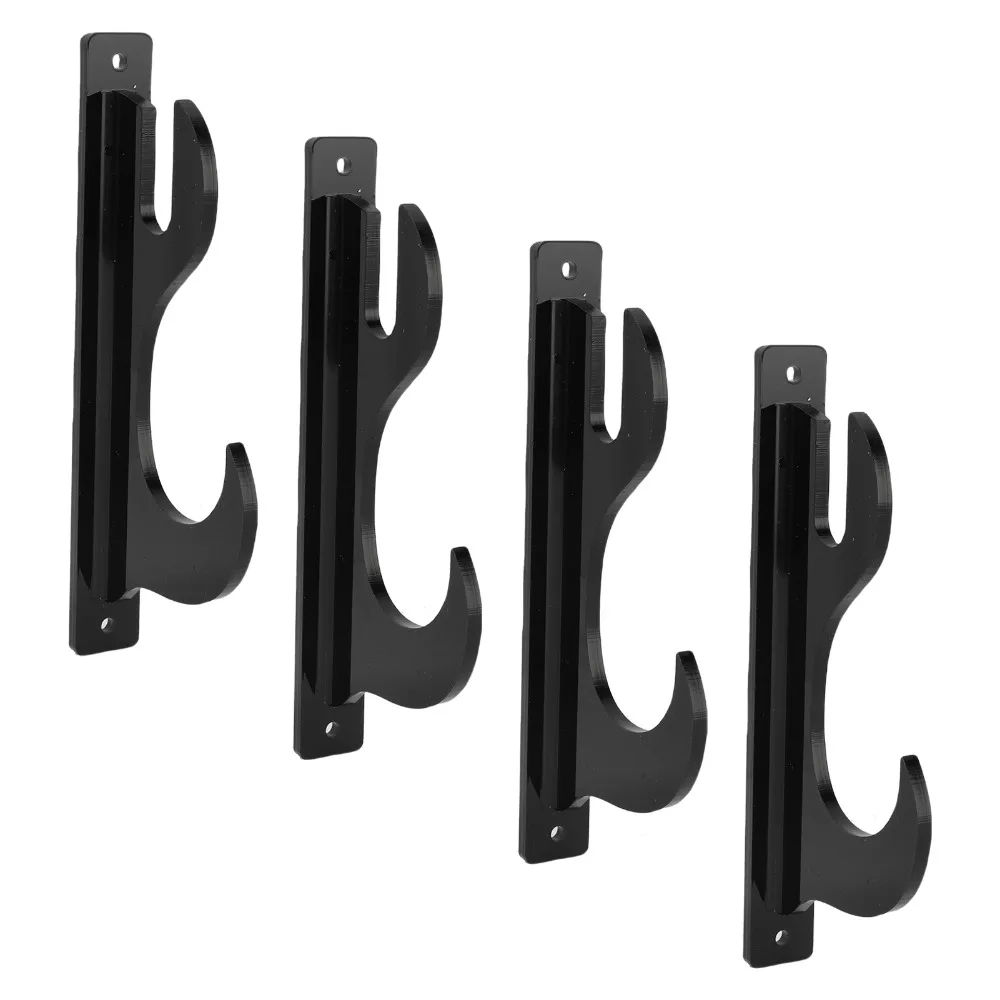 4Pcs Durable Acrylic Wall Mount Sword Stand Black 16.5x7cm 2 Tier Sword Rack Acrylic Sword Display Home Office Use