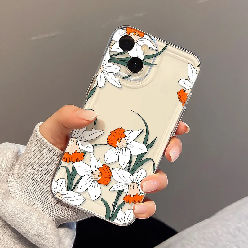 Blumen-Transparent-Hülle für Samsung A57 A55 5G A54 A53 A56 A37 A36 A35 A34 A33 A32 A26 A17 A07 A06 S26 S25 S24 Ultra S23 S22 Plus Cover – Detail 3