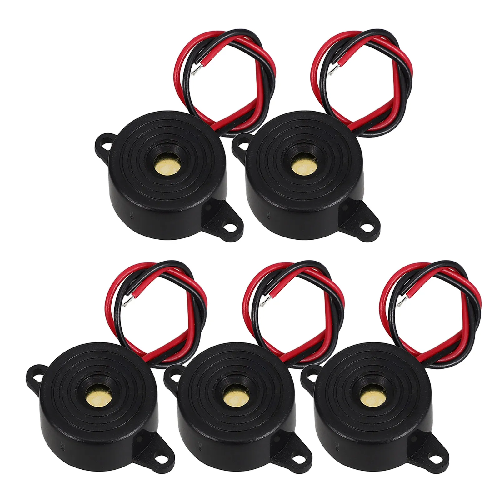 5Pcs High Decibel Electric Buzzer Continuous Sound Alarm Cable 3-24V Dc Wired Piezo Buzzer Module for Physics Circuits Factory