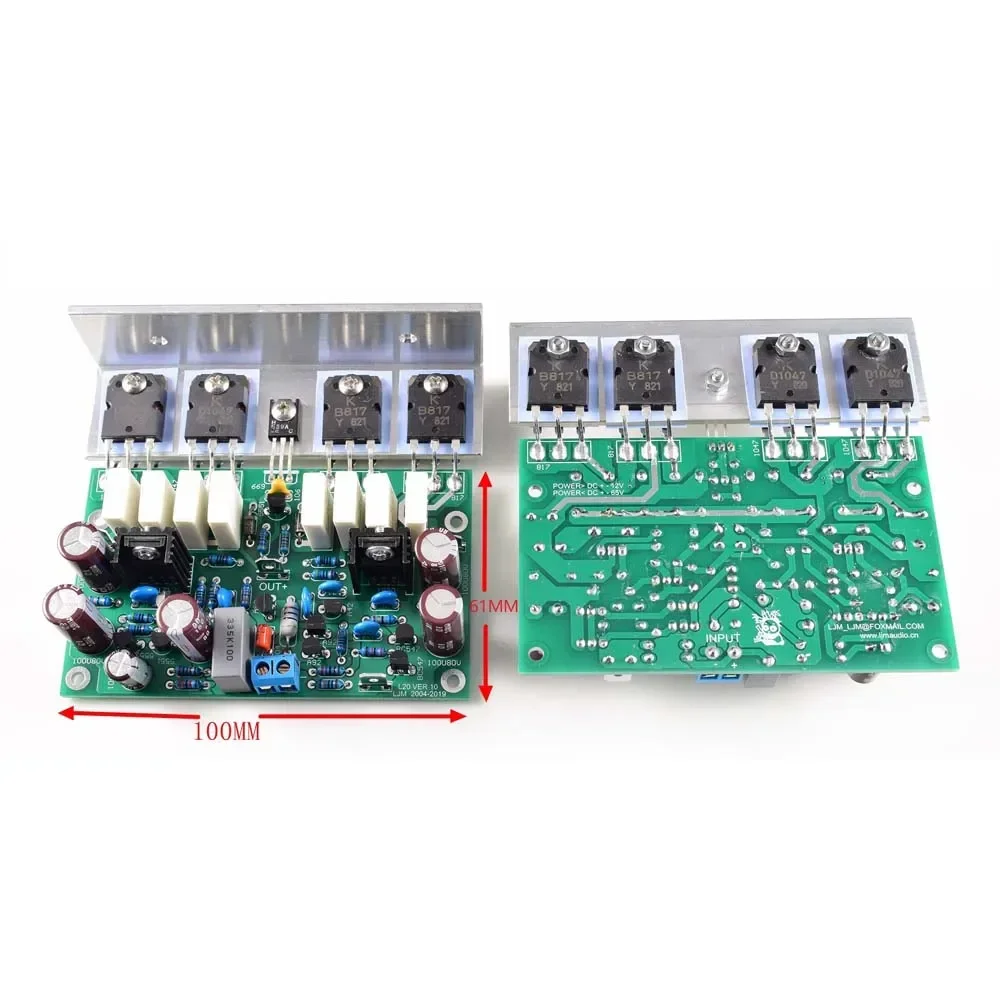 DLHiFi 2pcs LJM 200W 8R HI-END L20 VER 10 Stereo Power Amplifier Board With Angle Aluminum Heatsink